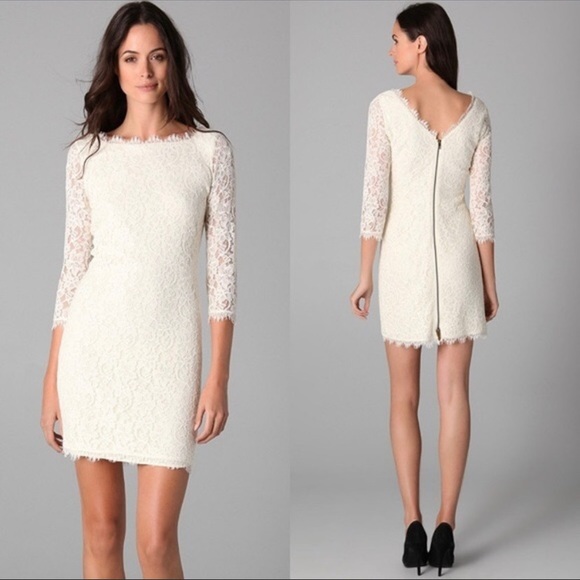 Diane Von Furstenberg Dresses & Skirts - Diane Von Furstenberg Off White Lace Dress